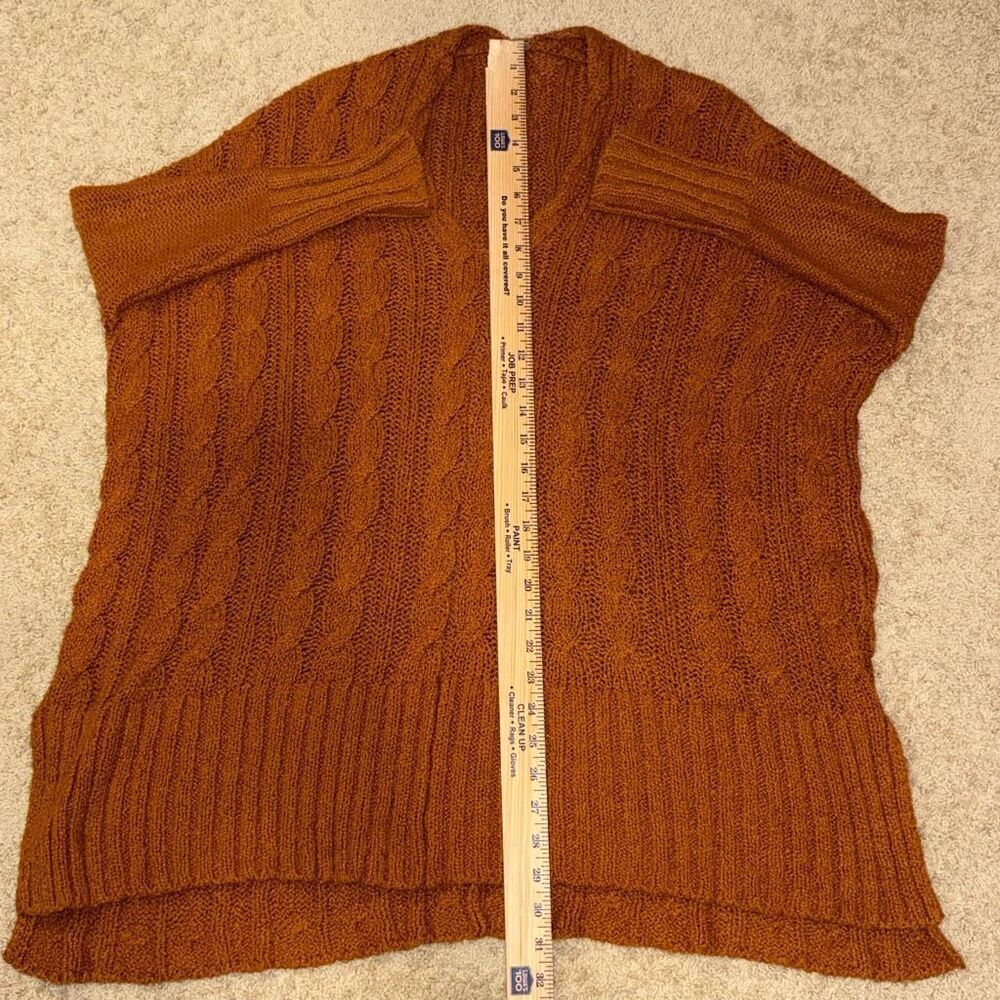 Free People chunky cable knit oversized‎ tunic sweater burnt orange size XS - Picture 10 of 10
